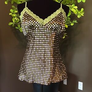 One ❤️ Vintage Polka Dot Camisole with Lace Trim